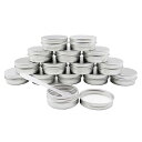 15個パック 15ml 1/2oz シルバーアルミ缶 詰め替え容器 クリームケース 15g クリーム容器 コスメ 小分け容器 軟膏 アルミケース アルミジャー クリームケース 化粧品 旅行、出張 小物用収納ボ 茶 蝋燭 唇光沢 バーム ローション アルミ容器 クリームジャー