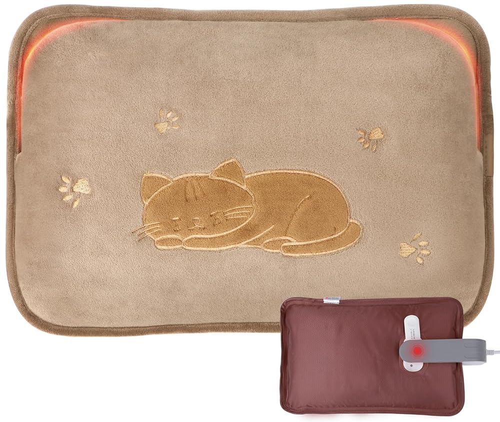 湯たんぽ 充電式 ゆたんぽ 特大サイズ&PSE認証済み 37x25x5cm エコ 湯タンポ ポケットデザイン 4~15H長時間保温 省エネ ぬくぬく保温カバー付 防爆充電器 過熱防止機能 繰り返し使用可 暖房器具 蓄熱式湯たんぽ 防寒 車中泊 キャンプ 冷房対策 プレゼント ライトブラウン