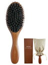 UBesuto ヘアブラシ レディース 人気 豚毛 くし 髪の毛 サラサラ パドルブラシ 豚毛ブラシ 猪毛 ヘアブラシ 高級 つやつや天然毛のミックスブラシ 誕...