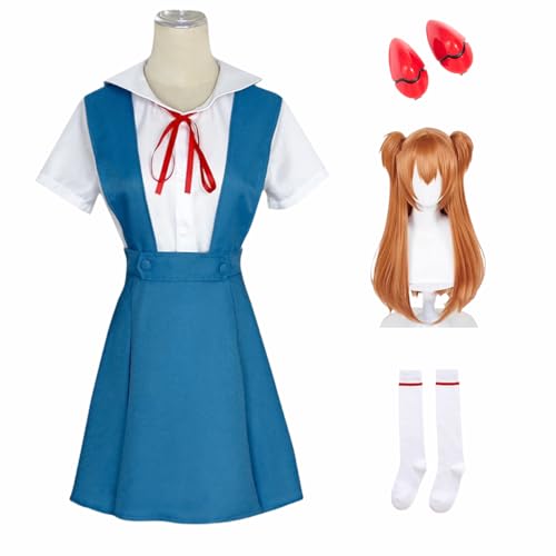 [ZOMOZO] エヴァ コスプレ ウィッグ付き 新世紀エヴァ 綾波レイ アスカ EVA アニメ 制服 コスプレ衣装 アニメ周辺 cosplay小道具 舞台衣装 文化祭 ハロウイーン パーティー 人気漫画 変装 仮装 cosplay