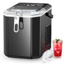 Joy Pebble 製氷機 家庭用 氷つくり機 高速 自動製氷機 最短6分 1.2L水タンク 氷サイズ調節可能 氷保管量600g 氷スコップ収納 ハンドル付き 日本語表記 晩酌 家飲み オフィス飲み ホームパーティー 省エネ 日本語説明書付き