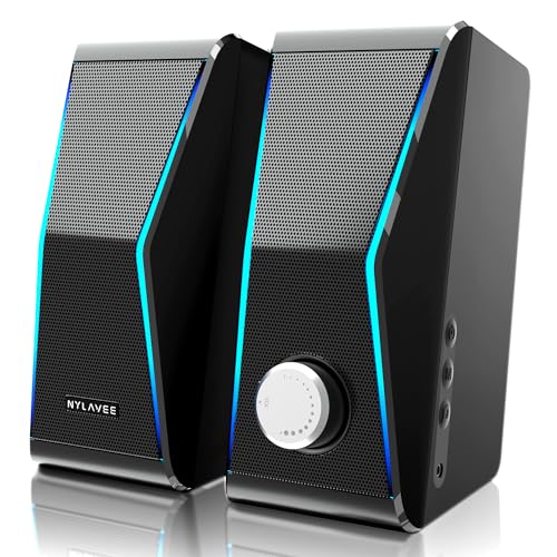Nylavee PCスピーカー ゲーミングスピーカー Bluetooth＆3.5mm AUXケーブル対応 2つパッシブラジエータ..