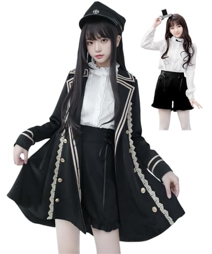 [JIURUN] ロリータ ゴスロリ 衣装 軍服 ハロウィン コスプレ アニメ cosplay lolita 森ガール ロリータ トレンチコート ショートパンツ ブラウス 燕尾服 女装 服 ゴシック ドレス 女装 服 学院風 復古 かわいい