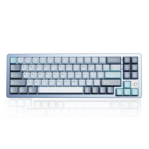 楽天ネットClick Store 楽天市場店YUNZII AL71 メカニカルキーボード 68％ コンパクト フルアルミCNC加工 ガスケット構造 [Bluetooth/2.4G/USB-C 三モード接続] ホットスワップ対応 NKRO RGBバックライト Win/Mac両対応 技適認証済み プレゼント対応（ブルー、クリスタルホワイトスイッチ）