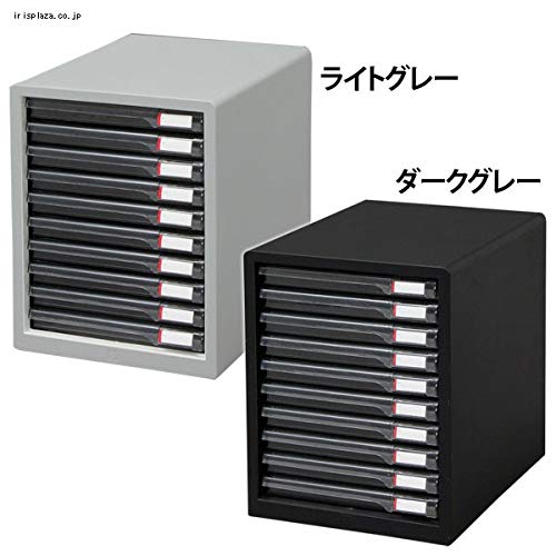 【浅型10段】アイリスオーヤマ レターケース A4 ゴム脚つきで滑りにくい インデックスシール付き 引き出し 事務収納 デスク 書類ケース 収納ケース 封筒 クリア 収納 卓上 浅型 ダークグレー L-10SR 3