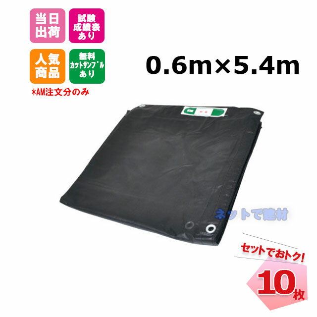 防炎メッシュシート 0.6m×5.4m (450P) 10枚 【セットでお得】足場資材 足場 2類 ネットシート 建設 建築 工事用 KUS 現場用 解体 新築 改修 養生 塗装 目かくし 防炎認定 ハトメあり 飛散防止 防犯 防風 防砂 防雪 防虫 防鳥 獣害 黒 ブラック