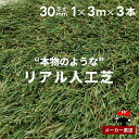 リアル人工芝 防草シート不要 つや消しタイプ 芝丈30mm 1m×3m 3本セット シンセイ