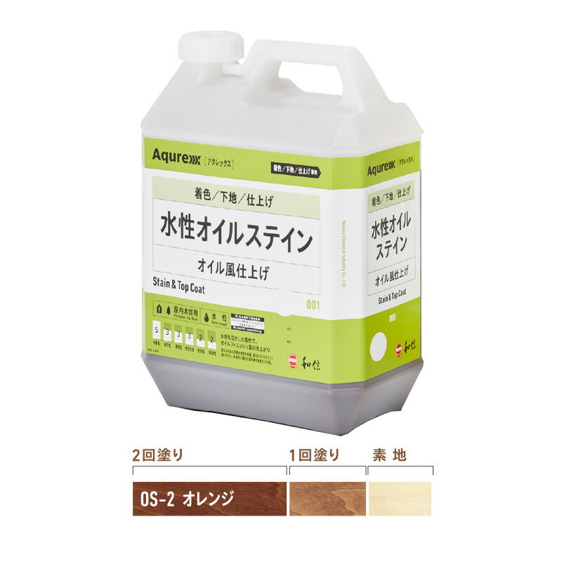 Aqurex 水性オイルステイン 3.5kg OS-2オレンジ アクレックス 和信化学工業のサムネイル
