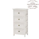 【FRENCH ANTIQUE WHITE】幅35cm 奥行27cm 高さ70cm チェスト 4段 白 シンプル モダン 木目 収納家具 収納ボックス 収納ケー...