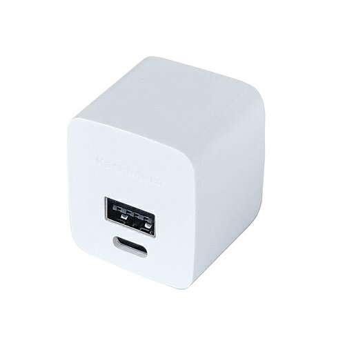 ●持ち運びに便利な、USB-AポートとUSB Type-Cポート搭載のAC充電器。 ●接続した端末を識別し、最適な電流で充電できます。 ●USBコネクタの表も裏も向きを気にせず挿せるリバーシブルUSBポート。 ●100V〜240V対応なので国内・海外でも使用可能。 ●折りたたみ式ACコンセントプラグ。 *USB PDには対応しておりません。 *USBケーブルは付いておりません。デバイスに適合する充電ケーブルをご使用ください。 ■仕様■ 入力電圧：AC100V-240V　50/60Hz 出力：1ポート最大DC5V 2.4A / 2ポート合計　最大DC5V 2.4A 本体サイズ/重量：34W &times; 38H &times; 32D(mm) / 39g
