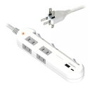 電源タップスイッチ付き Type-C 20W PD高速充電/リバーシブルUSB-Aポート 2ポート合計15W/ACコンセント4口合計1400Wまで対応 コード長1.2m(AC058)