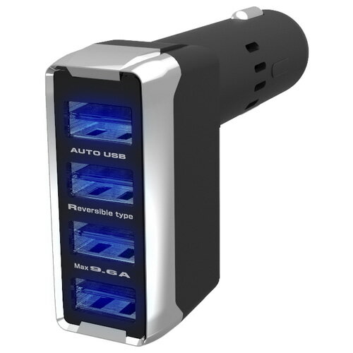 合計最大9.6A出力リバーシブルUSB×4ポート DC充電器(DC023)