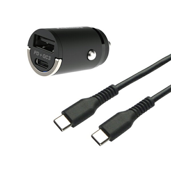 最大20W出力 USB PD規格対応/QuickCharge3.0規格対応リバーシブルUSB 2ポート DC充電器 (DC042)
