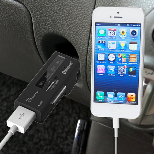 Bluetooth4.2FM�ȥ�󥹥ߥå��� 4�Х�� USB1�ݡ��� 2.4A(KD189)