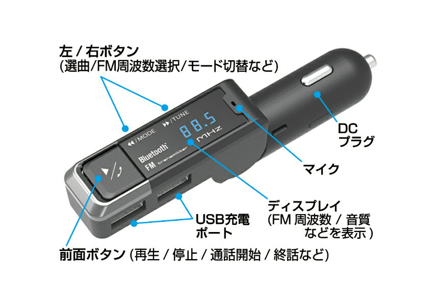 Bluetooth FM�ȥ�󥹥ߥå��� �ե�Х�� USB2�ݡ��� ��ưȽ�� �����(KD254)