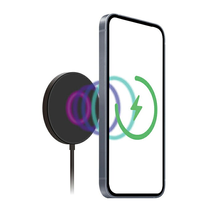 ネットショップカシムラのQi2マグネットワイヤレス充電器 15W 1m(KW50)｜アングル2