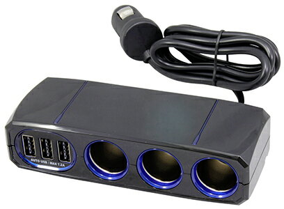 3連セパレートソケット リバーシブルUSB×3ポート合計最大7.2A (KX220)