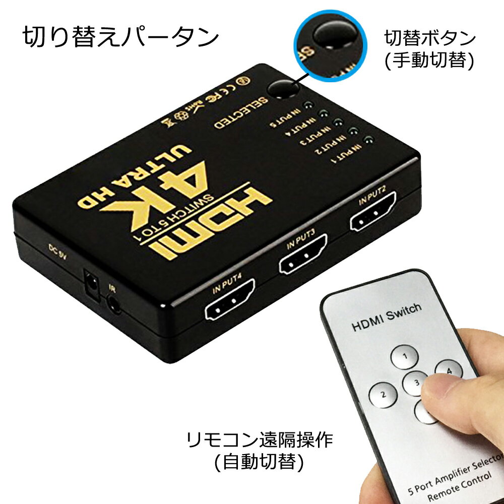 HDMI���ش� ���쥯���� 5����1���� 4K2K��3D���������б� ��⥳������� HDMI�����֥���³��������ǻ��ѤǤ���