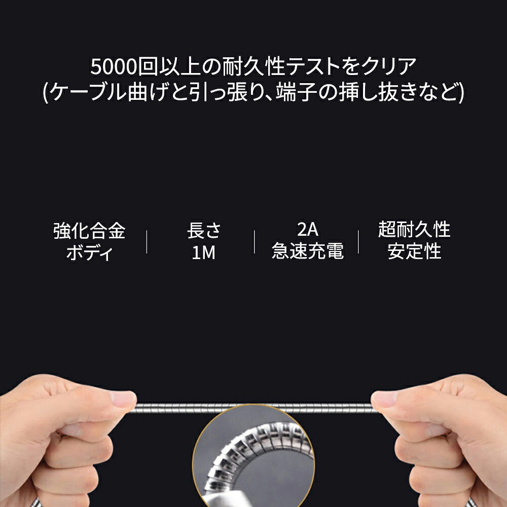 ���ť����֥� lightning / Type-C /MicroUSB���ͥ����������٤� ���Ť��ʤ���ǡ���ž�� 2A��®���� ���������� ����ȴ��