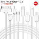8in1 充電ケーブル iphone Lightning Dock Android type-c MicroUSB MiniUSB Samsung Nokia ほぼすべての機種充電対応 海外旅行・出張でも安心
