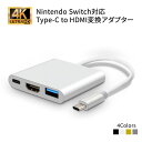 Type-cハブ Nintendo Switchドック代替品 Switch変換アダプター Type-c変換アダプター 3ポート搭載 HDMI 4K高画質出力 テレビで大画面 USB3.0高速データ伝送