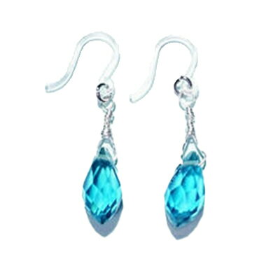 しずくピアスNo.1（ガラスビーズ・アクアシェイド）