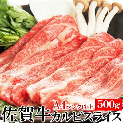 佐賀牛 A4ランク以上 カルビスライス 500g （250g×2袋）＜冷凍＞