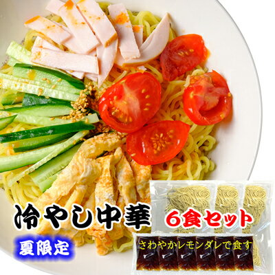 ネットキング 冷やし中華6食 夏季限定出荷 もちもち細中華麺とさわやかレモンダレが暑い夏にぴったり