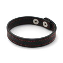 SALE セール S'FACTORYエスファクトリー レザー ブレスレット ブラック×レッド カウ(牛革) セール アウトレット メンズ アクセサリー 本革 シンプル 1連 リストバンド(4)