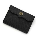 S'FACTORYエスファクトリー スマート レザーショート ウォレット ブラックパイソン(ヘビ革) ミニ財布 メンズ 本革 コインケース コンチョ 小銭入れ