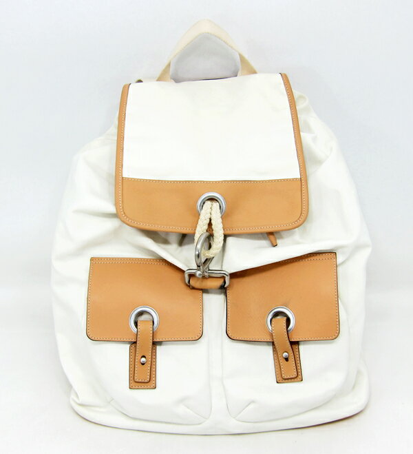 ◇値下げ！【中古】【Salvatore Ferragamo　サルヴァトーレ・フェラガモ】 ヌメ革×コーティングキャンバス リュックのサムネイル