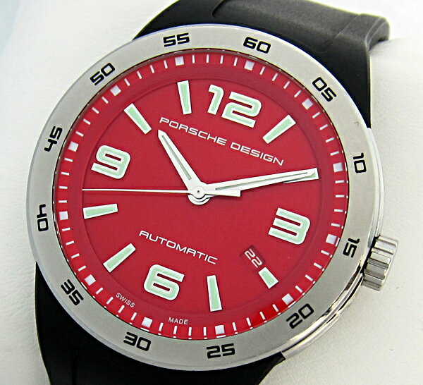○値下げ！【中古】美品【PORSCHE DESIGN　ポルシェデザイン】 フラットシックス レッドダイアルのサムネイル