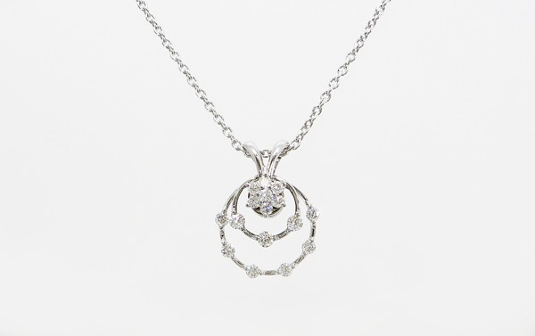 ◇【中古】　【WALTHAM　ウォルサム】　K18WG　ダイヤモンド　スウィングネックレス　ネックレスのサムネイル