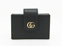 【中古】　美品　【GUCCI　グッチ】　GGマーモント　カードケース　497986　カードケース　ブラック