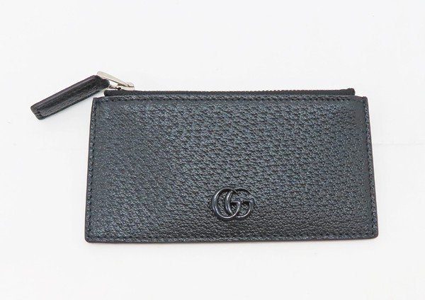 【中古】 新品同様 【GUCCI グッチ】 ダブルG ジップカードケース 722726 カードケース ブラック