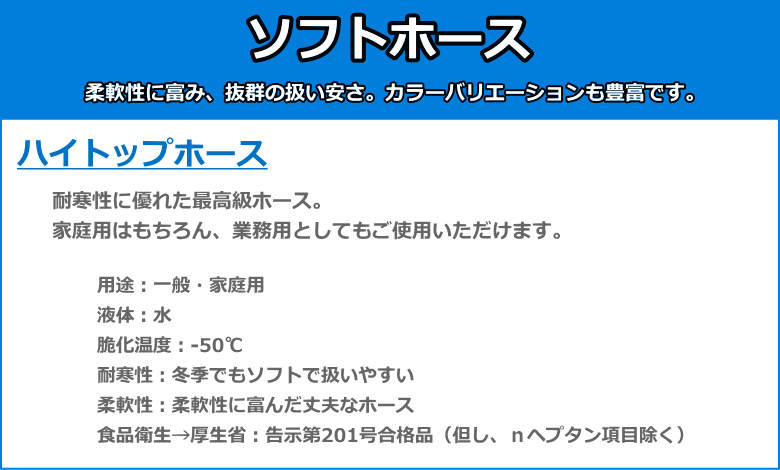 中部ビニール工業 ハイトップホース （ソフトホース） 50m巻 （内径18mm×外径24mm...
