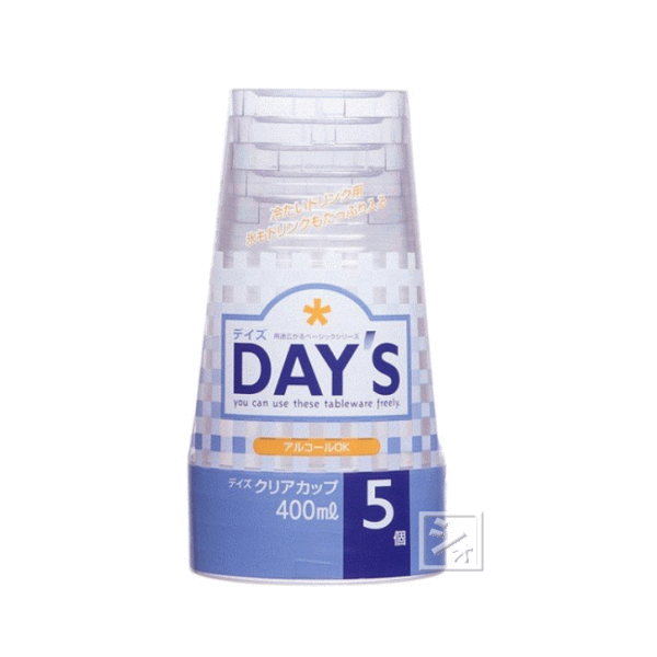 大和物産 使い捨てカップ プラカップ DAY'S クリアカップ 400ml （5個入）