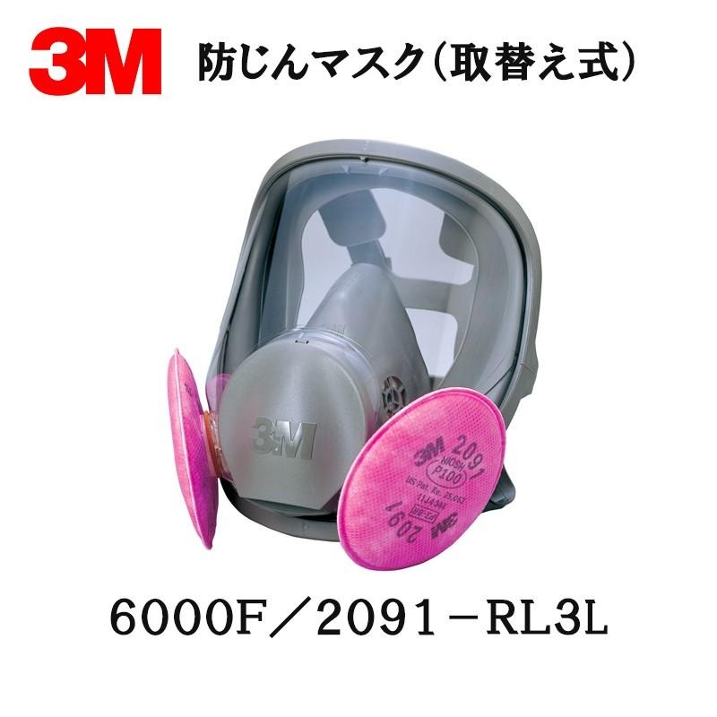 3M 防じんマスク 6000F/2091-RL3L Lサイズ全面形面体+2091ろ過材 取寄