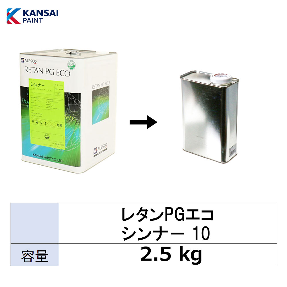 小容量サイズ 関西ペイント 14-294-853 レタンPG エコシンナー10 速乾 小分け販売 2.5kg 取寄