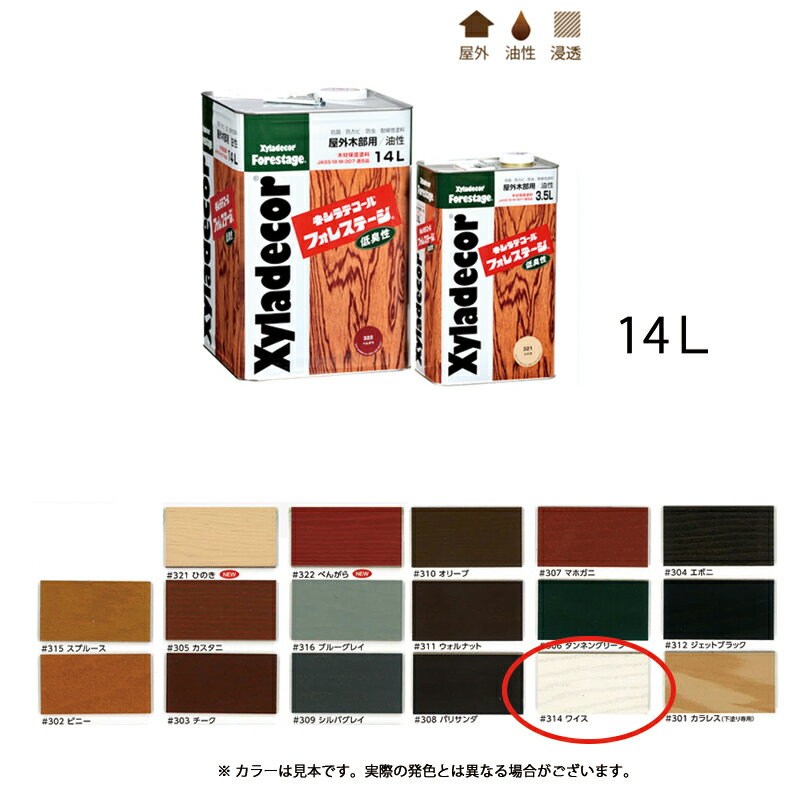 大阪ガスケミカル キシラデコールフォレステージ 314 ワイス 14L 取寄
