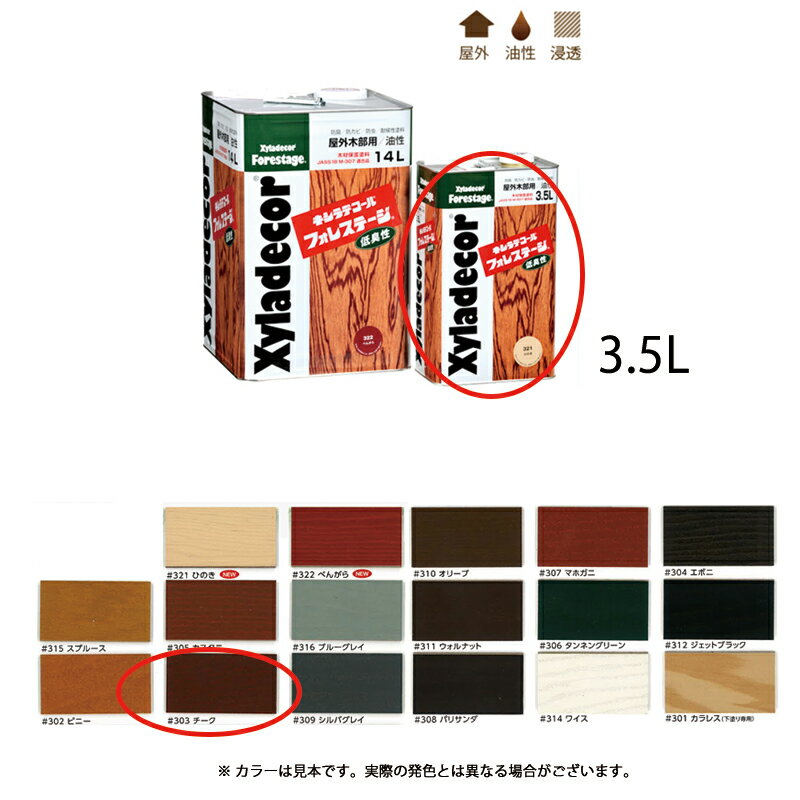 大阪ガスケミカル キシラデコールフォレステージ 303 チーク 3.5L 取寄