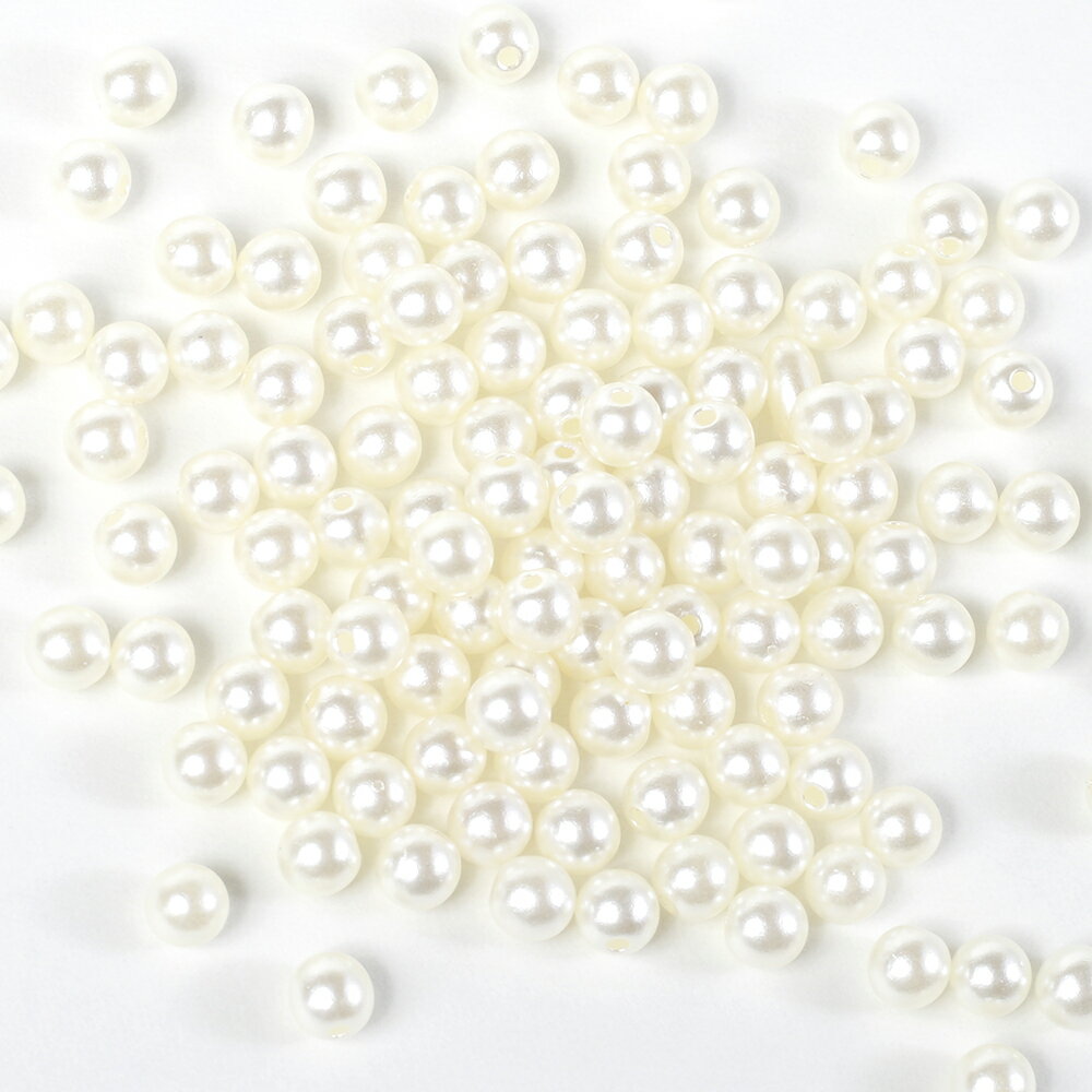 片穴パールビーズ アイボリー 5mm / 16mm パール 真珠 フェイクパールのサムネイル