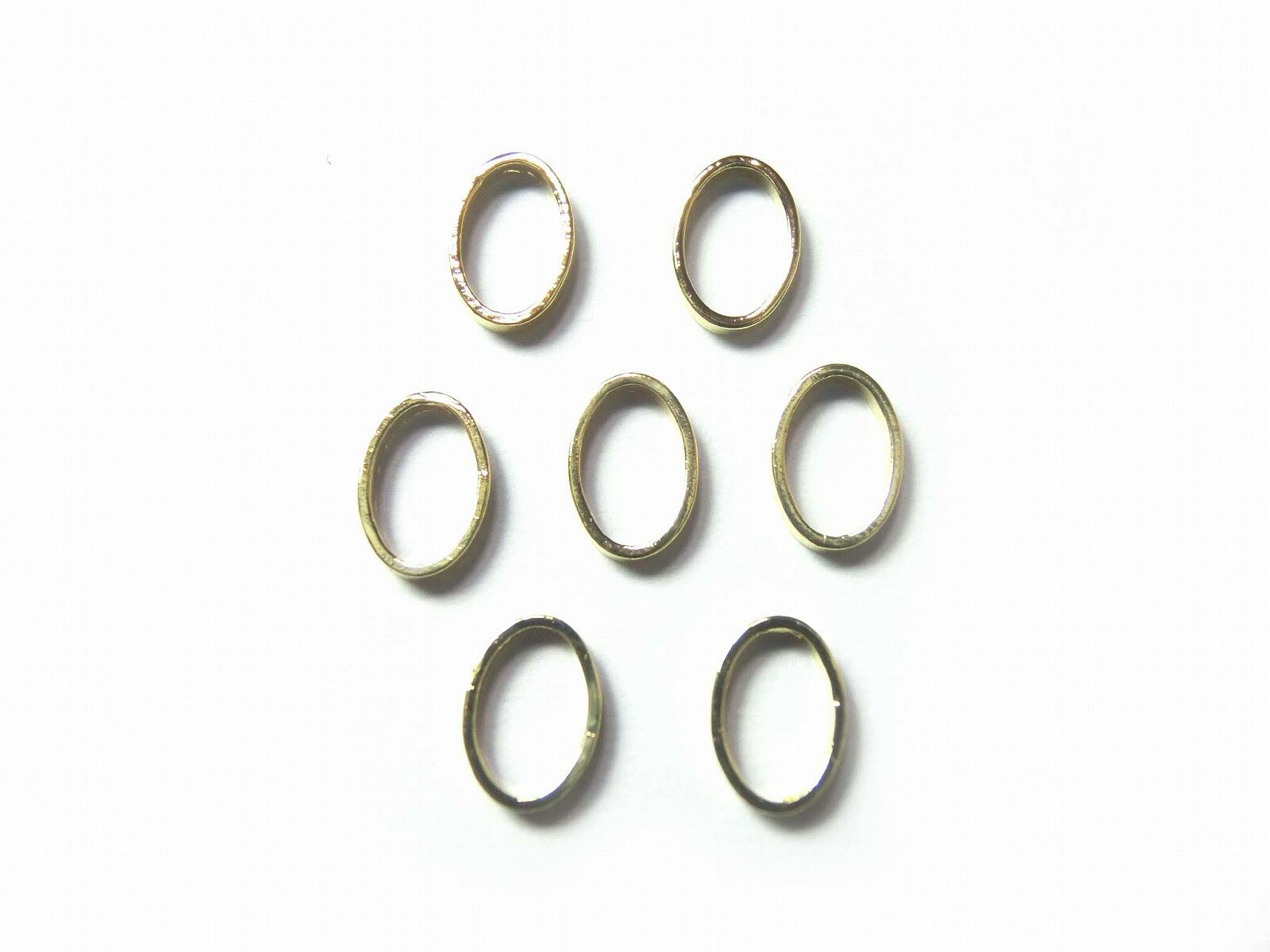 大量でお得★メタルフレーム ネイルパーツ オーバル ゴールド 3×5mm スタッズ 楕円 金 丸 70個