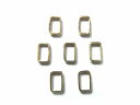 大量でお得★メタルフレーム ネイルパーツ レクタングル ゴールド 2mm×4mm 70個 スタッズ 長方形 金