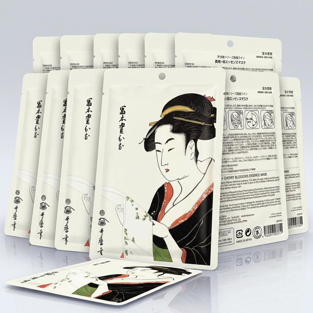 乐天商城 - MITOMO ミトモ 浮世絵604 Pearl + Sakura シンジュ+サクラ 真珠+桜エッセンスマスク カブキ 毛穴コントロール フェイスマスク エステ【JPSS00604-A-3】