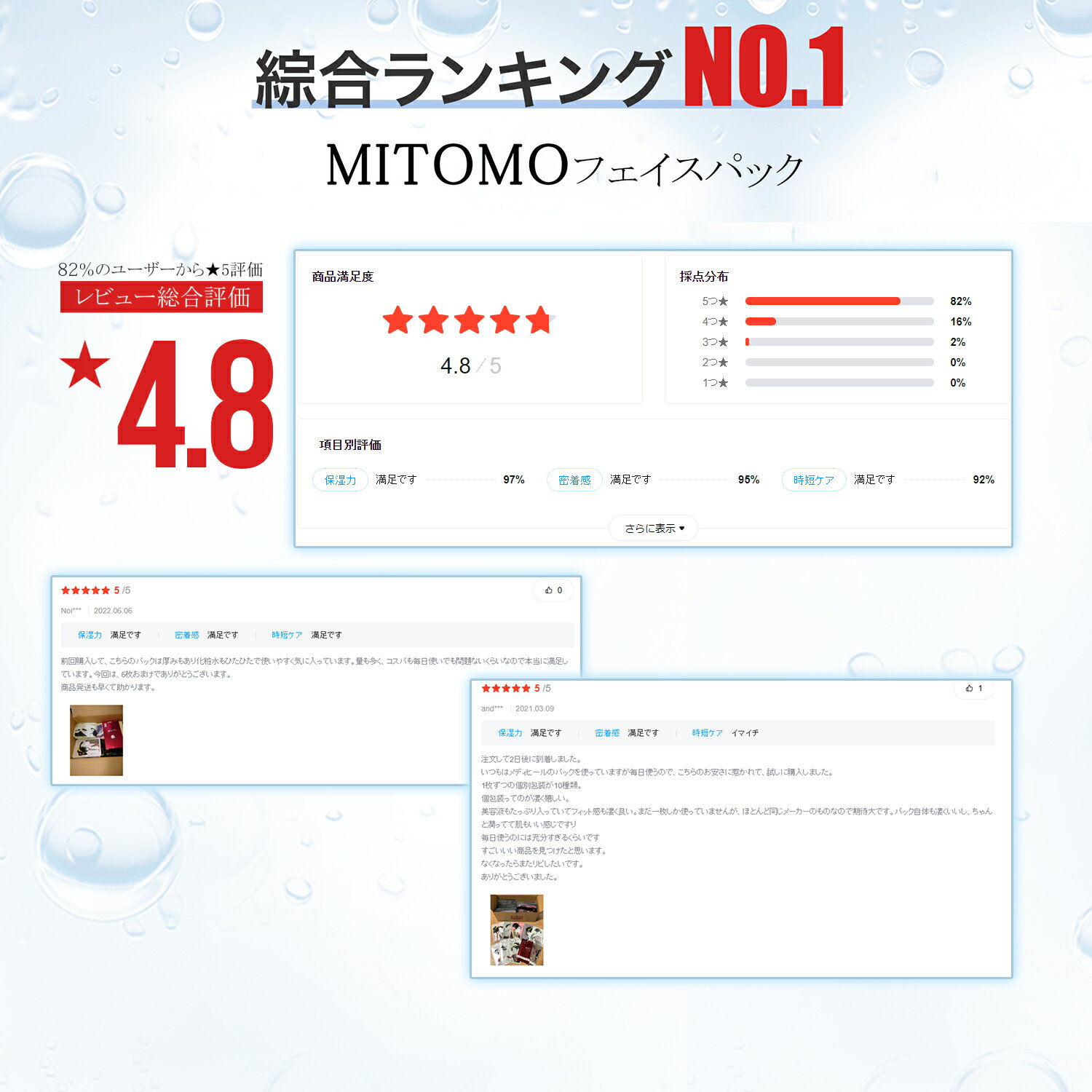 MITOMO 日本製 集中保湿福袋 個別包装 美容フェスイパック 50枚入り スキンケア 潤い マスクパック 【LBPRHS050】