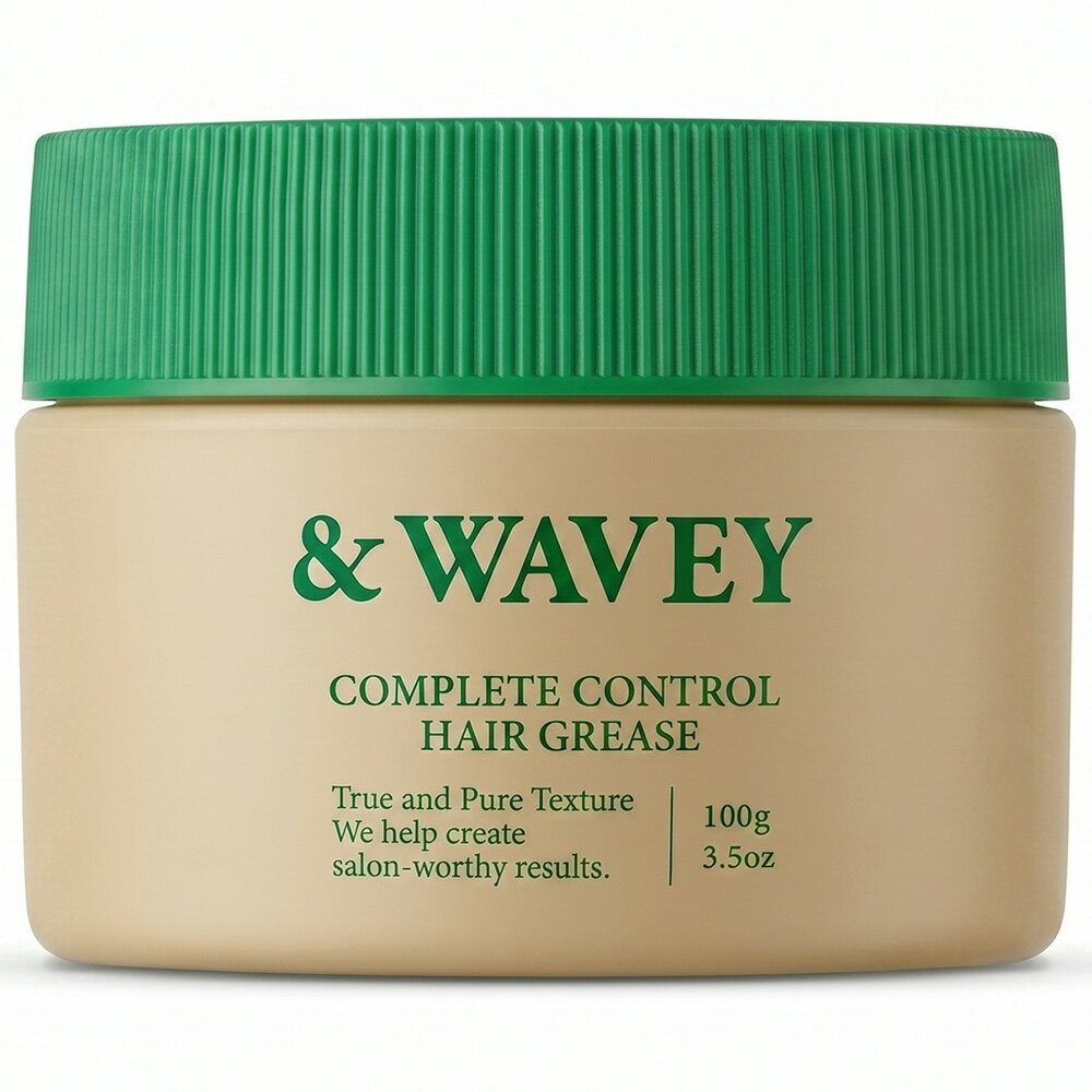＆WAVEY アンドウェイビー コンプリートコントロールグリース / 100g ヘアグリース 水性 ワックス ファイバー ツヤ 潤い キープ 束感 スタイリング剤 整髪料 濡れ髪 パーマ マッシュ レイヤー サロン専売