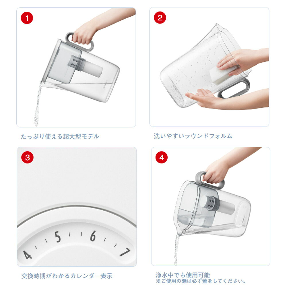 クリンスイ ポット型 浄水器 大容量サイズ CP508 2.2L [ 水道水 塩素除去 カートリ...