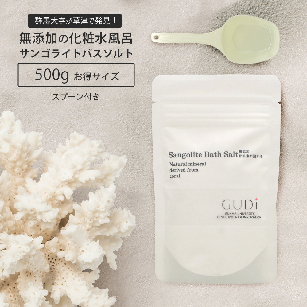 入浴剤 保湿 バスソルト 高級 GUDi グッドアイ サンゴライト バスソルト / 500g（スプーン付き）サンゴ 温泉 化粧水 ギフト マグネシウム 炭酸Mg