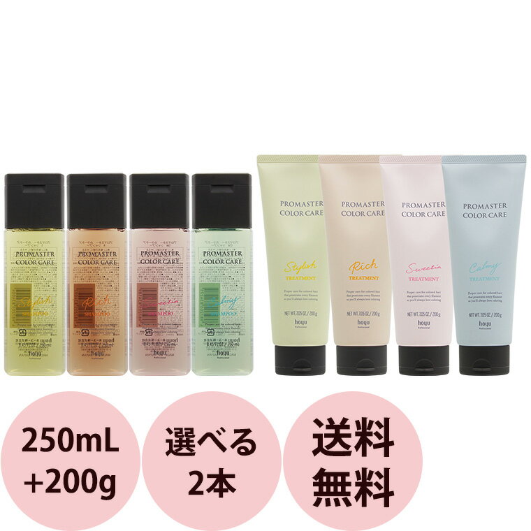 選べる2点セット 美容室専売 ホーユー プロマスター カラーケア シャンプー＆ヘアトリートメント / 250mL 200g サロン専売品 ヘアカラー ケア ダメージケア 美容師 おすすめ 人気 送料無料